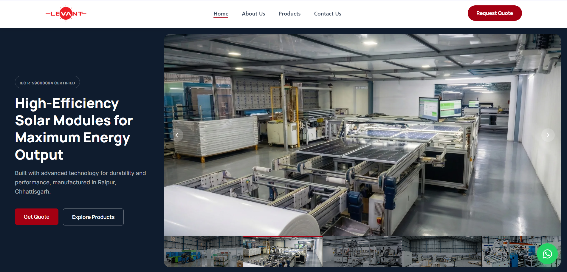 Levant Solar: Solar Module Manufacturer - Website case study by RapidCode
